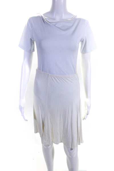 Ralph Lauren Collection Womens Flared Hem Thigh Split Unlined Skirt White Size 2