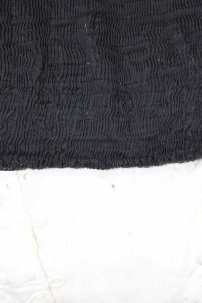 Zara Womens Textured Ruched Pleat Battenberg Lace Dresses Black Size XS S Lot 2