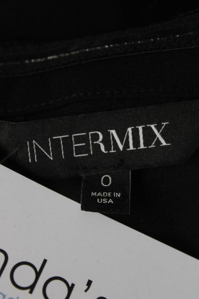 Intermix Womens Back Zip Strapless Ruffled Straight Leg Jumpsuit Black Size 0
