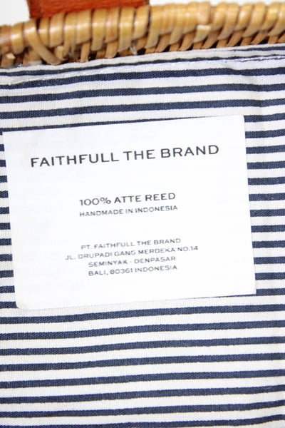 Faithfull The Brand Womens Brown Woven Lined Snap Mini Shoulder Bag Handbag
