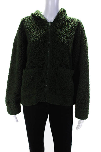 Splendid Womens Green Green Faux Sherpa Jacket Size 6 13865940