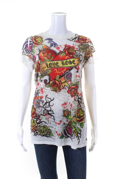 Collection By LA Class Women's Crewneck Short Sleeves Embellish T-Shirt Size M