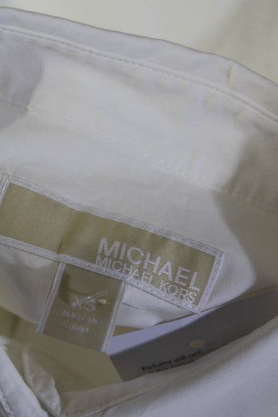 Michael Michael Kors Womens White Long Sleeve Button Down Shirt Dress Size XS