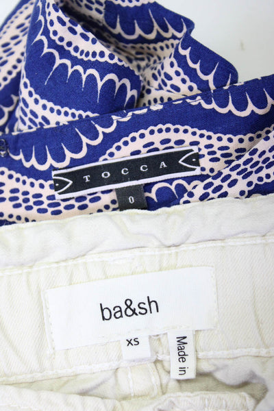 Tocca Ba&Sh Women's Wavy Print Mini Shorts Blue Size 0 XS, Lot 2