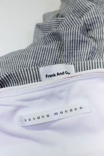 Susana Monaco Frank & Oak Women's Striped Off Shoulder Top Red Size S XS 0 Lot 3