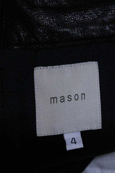Mason Womens Back Zip Mini Skirt Black Size 4