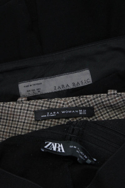 Zara Women's Zip A-Line Midi Skirt Black Size L Lot 3