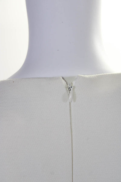 Miri Women's Pleated One Sleeve Beaded Sheath Dress White Size 14