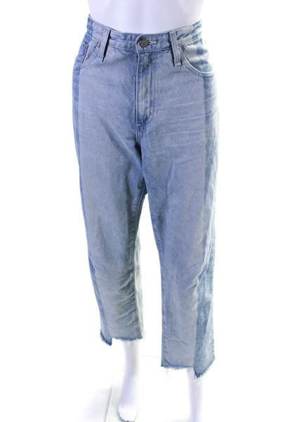 AG Adriano Goldschmied Womens Blue Two Tone High Rise Straight Leg Jeans Size 29