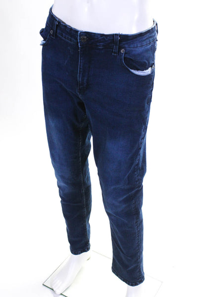 DKNY Jeans Mens Cotton Medium Wash Straight Leg Denim Jeans Pants Blue Size 36