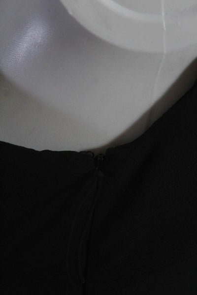 J. Mendel Womens Black Crew Neck Criss Cross Sleeveless Pencil Dress Size 4