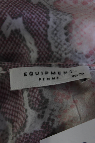 Equipment Women's Round Neck Sleeveless Animal Print Blouse Size XS