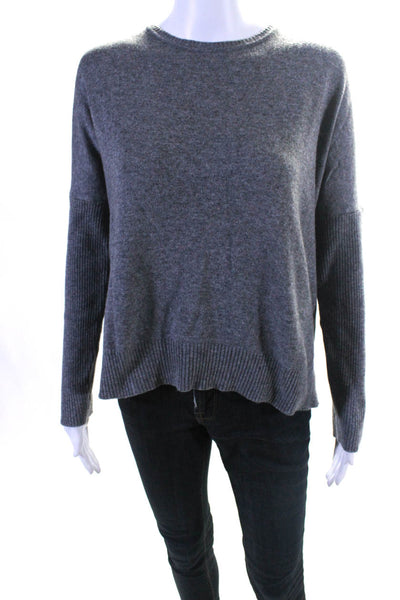 Even if Women's Long Sleeve Side Slit Pullover Sweater Gray Size M