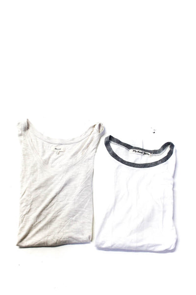 Michael Stars Madewell Womens Tee Shirt Tank Top White Gray Size XS OS Lot 2