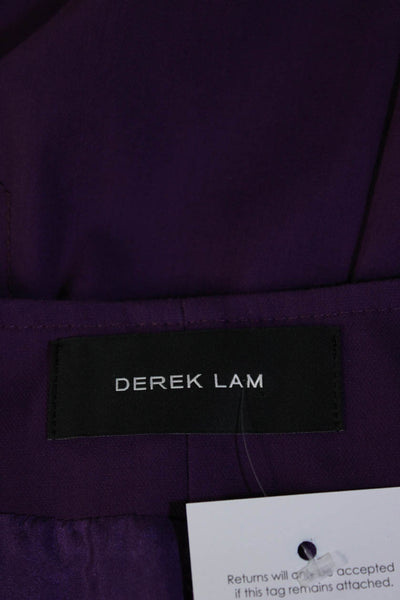 Derek Lam Women's Round Neck Sleeveless A-Line Midi Dress Purple Size M