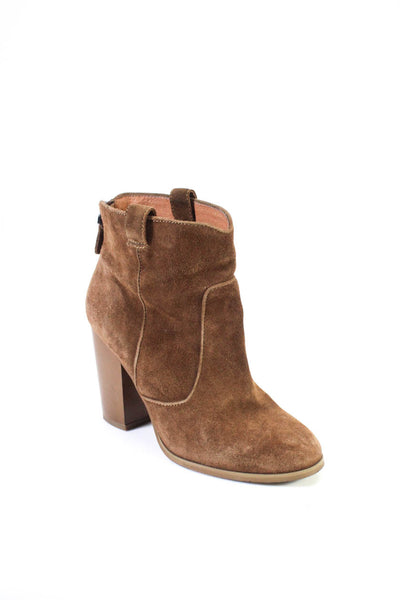 Lola Cruz Womens Suede Zip Up Ankle Boots Brown Size 38 8
