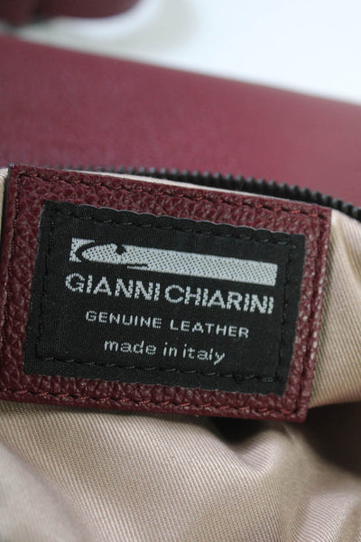 Gianni Chiarini Womens Leather Crossbody Shoulder Handbag Wine Red