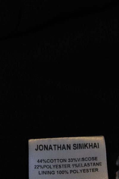 Jonathan Simkhai Womens Back Zip Sleeveless Blouse Black White Size 8