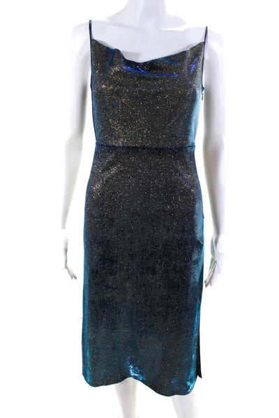 VEDA Womens Blue Mystery Lurex Dress Size 0 13328933