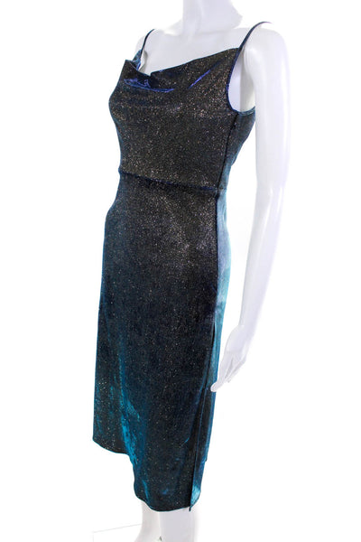 VEDA Womens Blue Mystery Lurex Dress Size 0 13328933