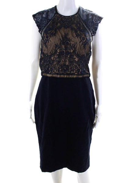 CATHERINE DEANE Womens Blue Lace Noella Dress Size 10 12633187