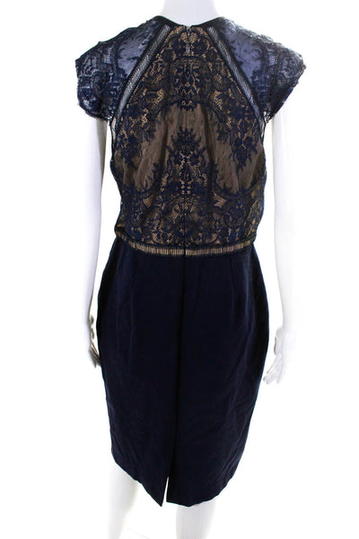 CATHERINE DEANE Womens Blue Lace Noella Dress Size 10 12633187