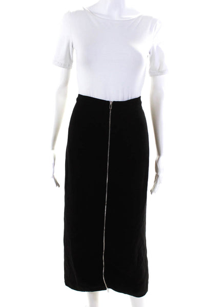 Theory Womens Black Black Zip Skirt Size 12 13212550