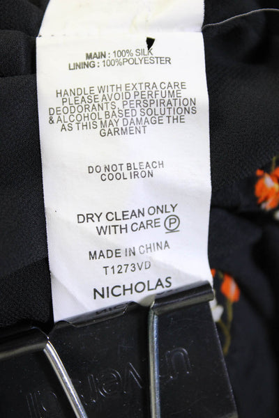 Nicholas Womens Black Vintage Daisy Smocked Blouse Size 16 12872321
