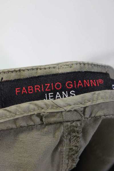 Fabrizio Gianni Jeans Women's Zip Up Straight Leg Jeans Green Size 10