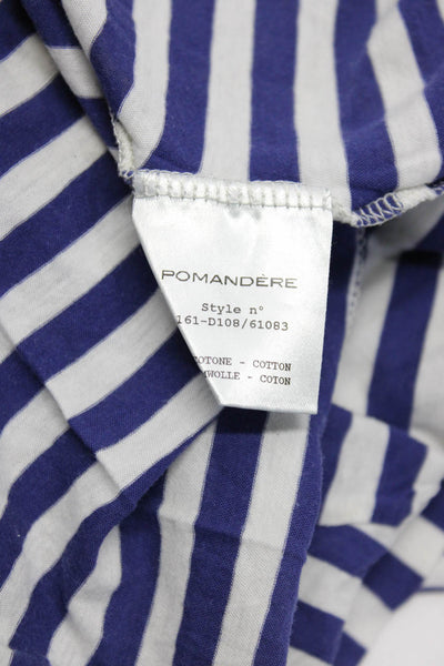 Pomandere Love Lucy Womens Blue White Striped Long Sleeve Top Size 40 S Lot 2