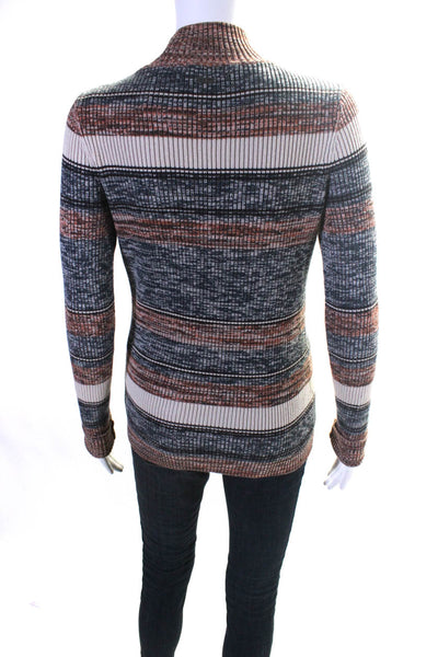 prAna Womens Cotton Tight-Knit Long Sleeve Mock Neck Sweater Multicolor Size S