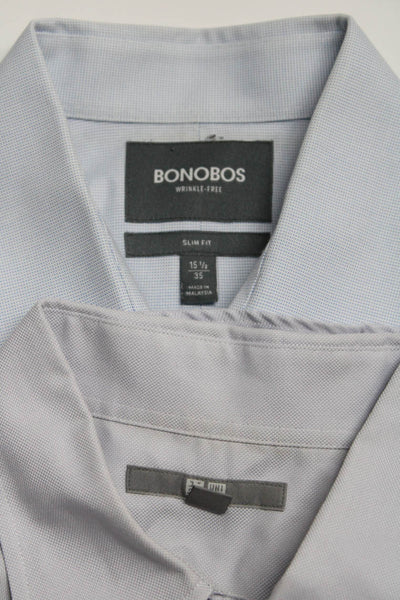 Uniqlo Bonobos Mens Long Sleeved Button Down Shirts Gray Blue Size 4 35 Lot 2
