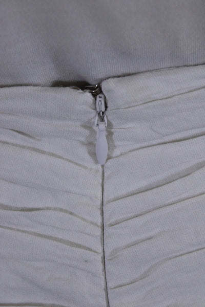 Artelier Nicole Miller Women's Zip Line A-Line Bodycon Mini Skirt White Size S
