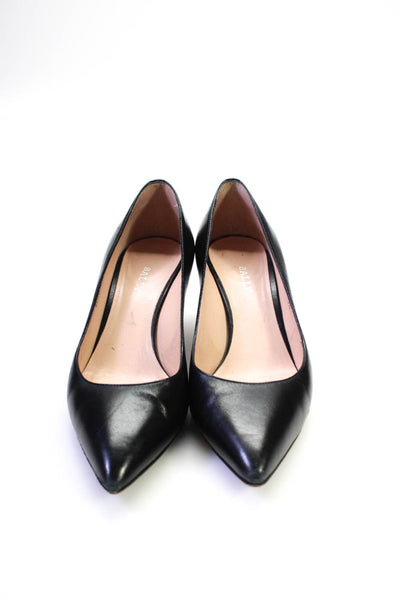 Bally Women's Leather Pointed Toe Kitten Heels Black Size 9.5