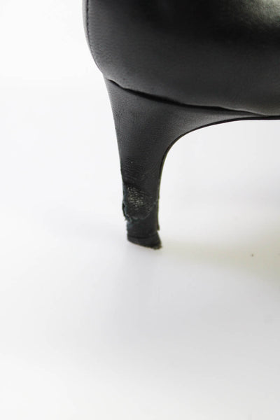 Bally Women's Leather Pointed Toe Kitten Heels Black Size 9.5
