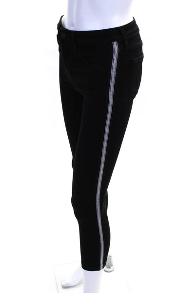 L'Agence Women's High Waist Side Stripe Skinny Denim Pant Black Size 24