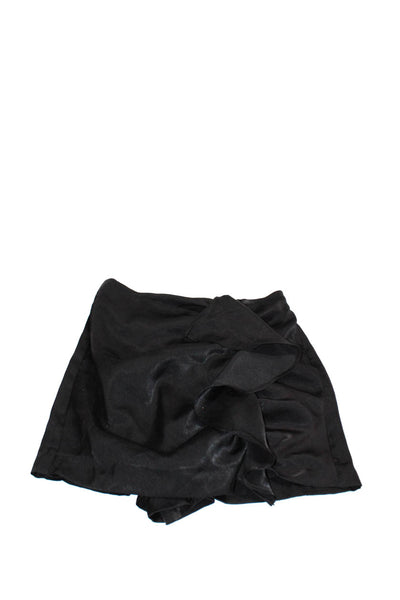 Zara Women's Zip Closure Ruffle Mini Skirt Black Size XS Lot 2