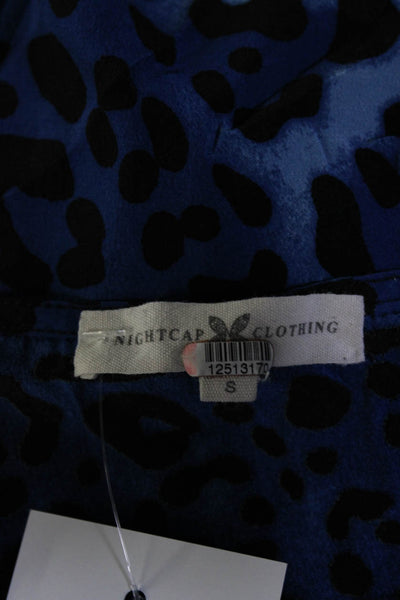 Nightcap Womens Blue Blue Leopard Slip Maxi Size S 12513170