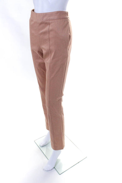 Sally LaPointe Womens High Rise Slim Leg Pants Pink Cotton Blend Size 4