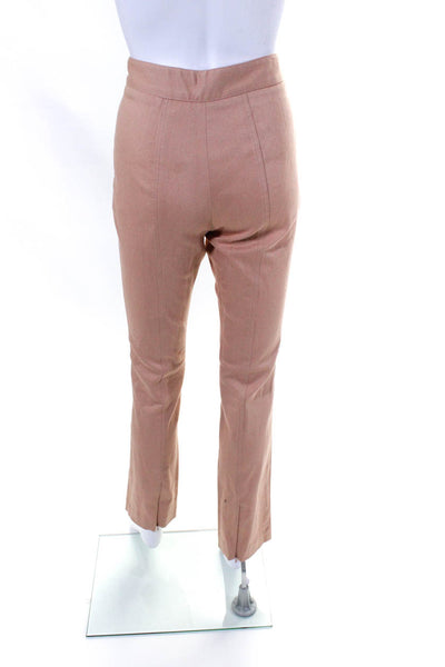 Sally LaPointe Womens High Rise Slim Leg Pants Pink Cotton Blend Size 4