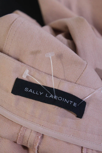 Sally LaPointe Womens High Rise Slim Leg Pants Pink Cotton Blend Size 4