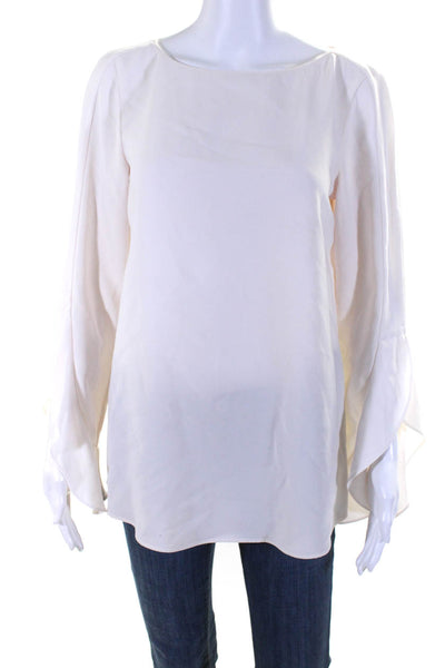 Lafayette 148 New York Womens White Emory Top Size 4 12379488