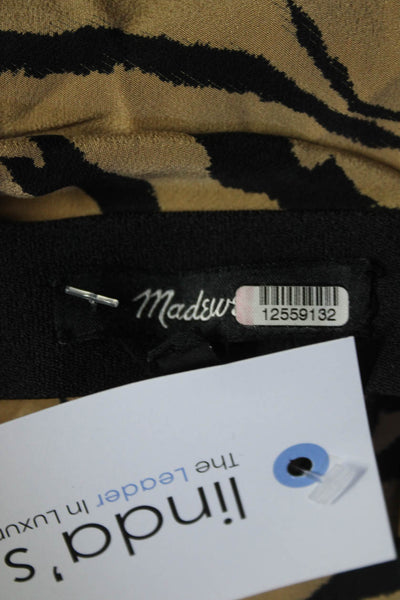 Madewell Womens Brown Tiger Print Pull On Midi Skirt Size 2 12559132