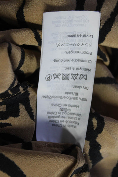 Madewell Womens Brown Tiger Print Pull On Midi Skirt Size 2 12559132