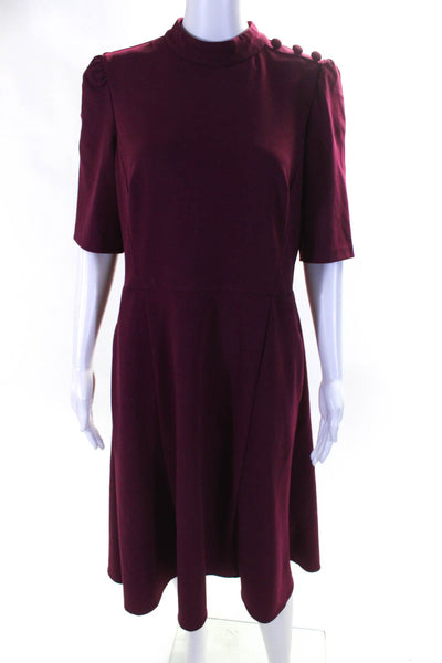 Donna Morgan Womens Purple High Neck Flare Dress Size 12 12522211