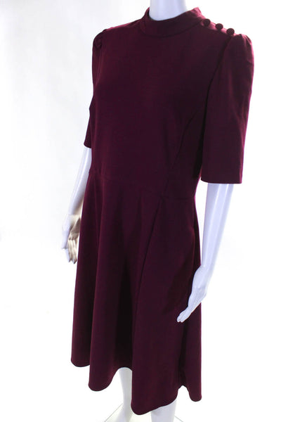 Donna Morgan Womens Purple High Neck Flare Dress Size 12 12522211