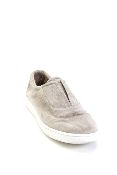 Vince Womens Slip On Round Toe Low Top Sneakers Gray Suede Size 8