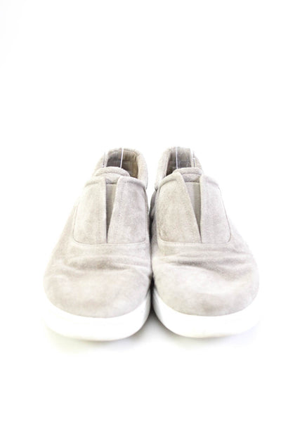 Vince Womens Slip On Round Toe Low Top Sneakers Gray Suede Size 8