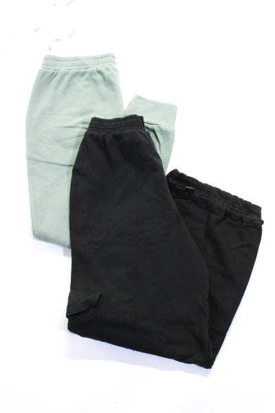 Muze Zara Womens Waflle Knit Thermals Cargo Sweatpants Green Gray Size L S Lot 2