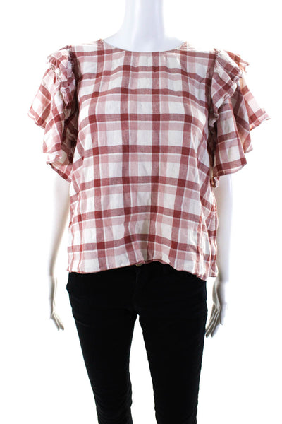 The Great. Womens Red The Whisper Shirt Size 4 12094902